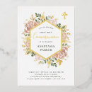 Search for foil first communion invitations Gold foil cross