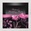 Search for black and pink birthday invitations For her