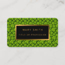 Search for four leaf clover business cards Gold