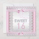 Search for pretty pink white sweet 16 invitations 16th birthday