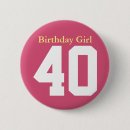 Search for 40 birthday badges Girly