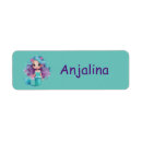 Search for cute mermaid return address labels Watercolor