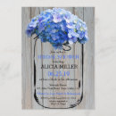 Search for blue mason jar invitations Hydrangea
