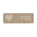 Search for rustic hearts return address labels Burlap