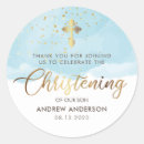 Search for gold round stickers Christening