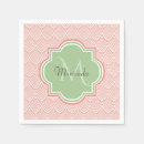 Search for pink and green monogram napkins Modern