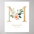 Search for floral letter m baby kids Watercolor