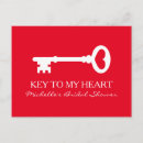 Search for red key postcards Bridal shower