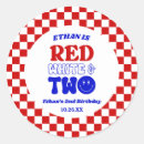 Search for red and blue stickers Boy