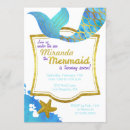 Search for gold mermaid birthday invitations Girl