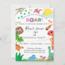 Search for dinosaur 2nd birthday invitations Jurassic animals