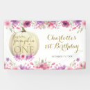 Search for pumpkin birthday banners Pink