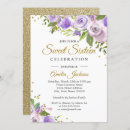 Search for purple gold sweet 16 invitations Flowers