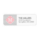 Search for grey chevron return address labels Monogrammed