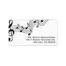 Search for music teacher return address labels Black and white