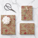 Search for vintage retro christmas wrapping paper Gold