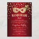 Search for red gold masquerade party invitations Elegant