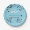 Search for oh boy baby shower plates Dusty blue