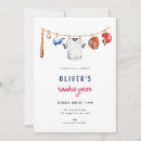Search for baseball 1st birthday invitations Rookie year birthday