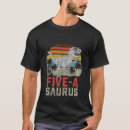 Search for 5th dinosaur birthday tshirts Five