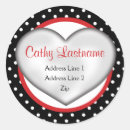 Search for classic round address stickers Retro