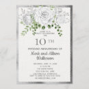 Search for 10th wedding anniversary invitations Silver