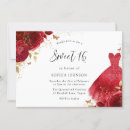 Search for red gold sweet 16 invitations Floral