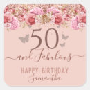 Search for happy 50th birthday stickers Rose gold
