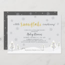 Search for gold silver baby shower invitations Winter wonderland