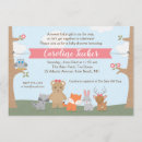 Search for rabbit baby girl shower invitations Woodland animals