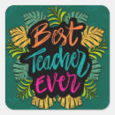 Search for best teacher ever stickers Typography