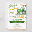 Search for tractor 1st birthday invitations Farmer