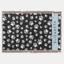 Search for black dog paw blankets Black and white