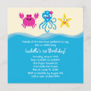 Search for sea creatures birthday invitations Blue
