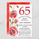 Search for floral 65th birthday invitations Red