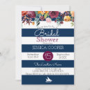 Search for floral nautical bridal shower invitations Blue
