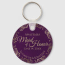 Search for purple wedding key rings Maid of honour