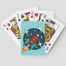 Search for space rocket playing cards Retro