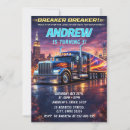 Search for semi truck birthday invitations For kids