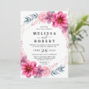 Search for red and green wedding invitations Watercolor red botanical flower
