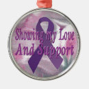 Search for purple ribbon christmas tree decorations Cancer