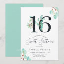 Search for sixteen birthday invitations Botanical