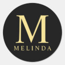 Search for black and gold monogram stickers Stylish