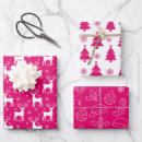 Search for pink christmas tree wrapping paper White