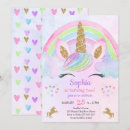 Search for watercolor unicorns invitations Gold glitter