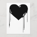 Search for emo heart postcards Black