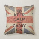 Search for keep calm and carry on cushions Motivational