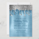 Search for blue and silver baby birthday invitations Glitter