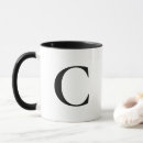 Search for black and white letter mugs Minimalist
