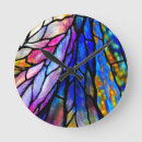 Search for blue stained glass clocks Red